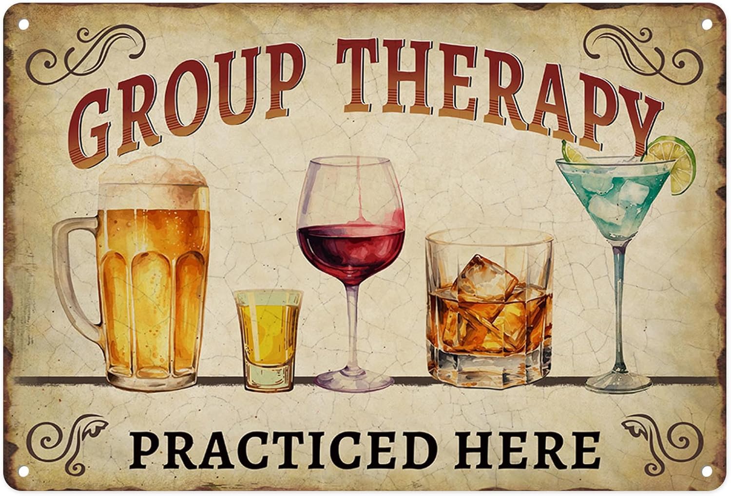 Metal Sign Beer Whiskey Wine V - Wine X Beer review and price