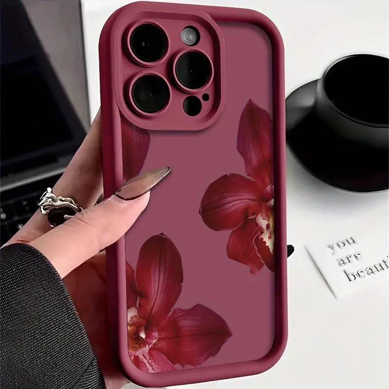 Wine Red Orchid Flower Pattern - Wine & Beer Shop Photos review and price