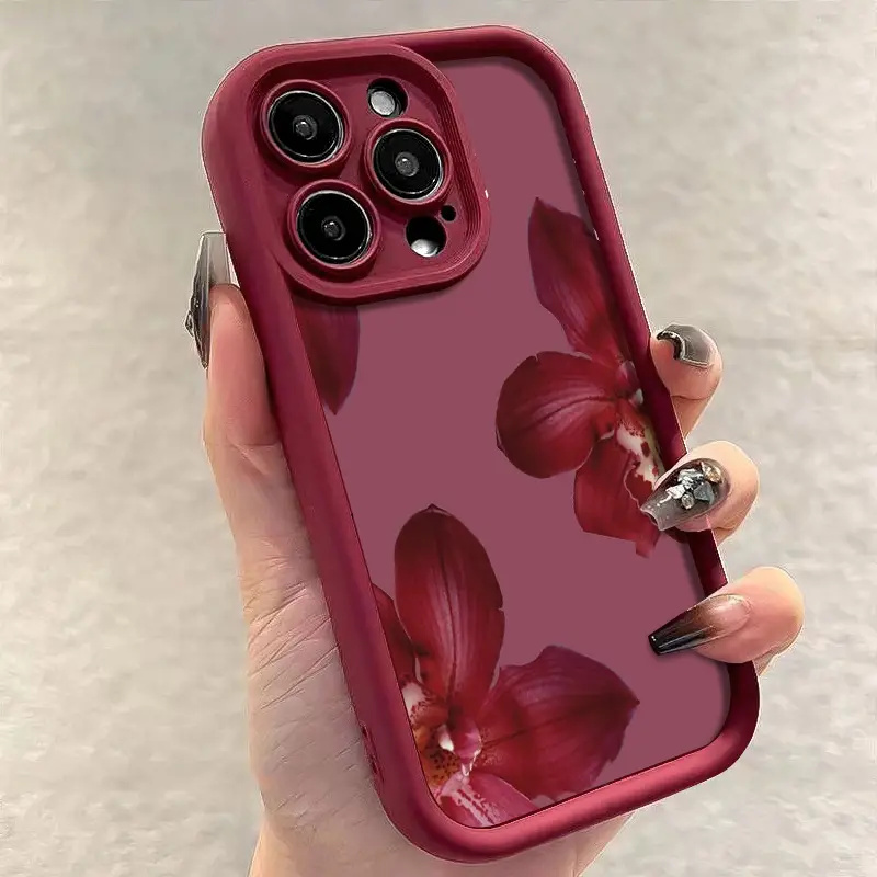 Wine Red Orchid Flower Pattern - Wine & Beer Shop Photos review and price